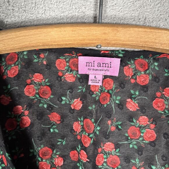 Mi Ami Francescas Top Size L Babydoll Rose Sheer Whimsigoth Dark Fairy Witchy - Picture 5 of 14